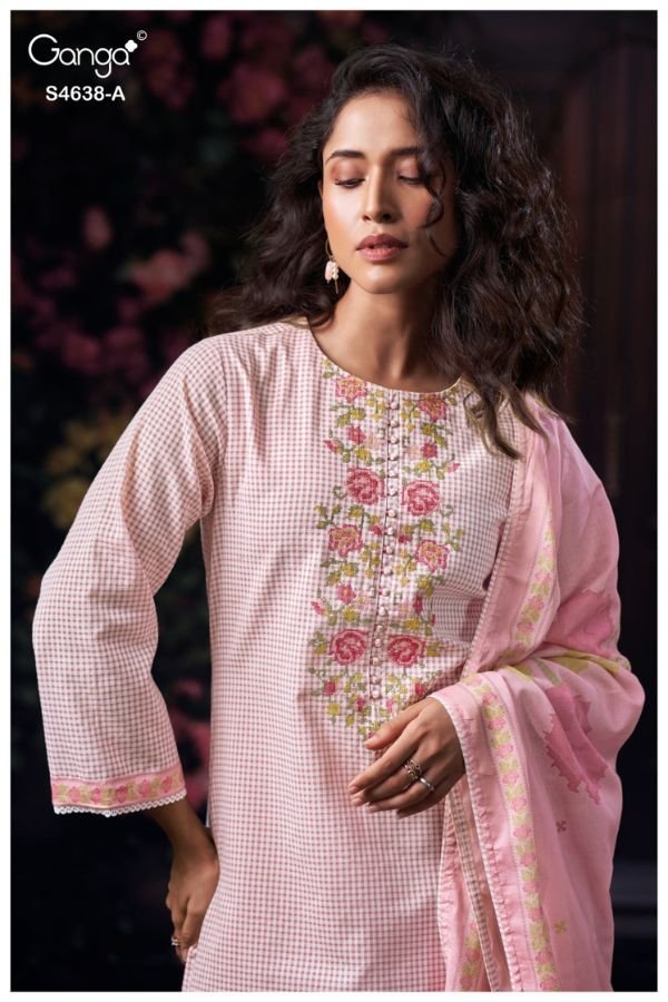 Ganga Fashion Binaara S4638 Premium Cotton Suit S4638-A