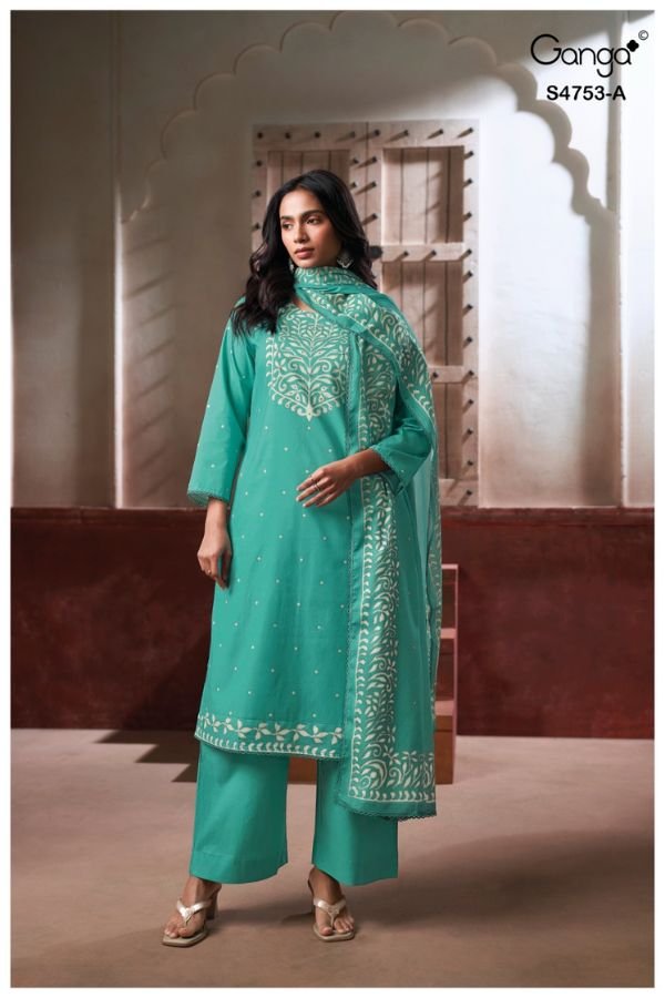 Ganga Fashion Bireya S4753 Premium Cotton Suit S4753-A