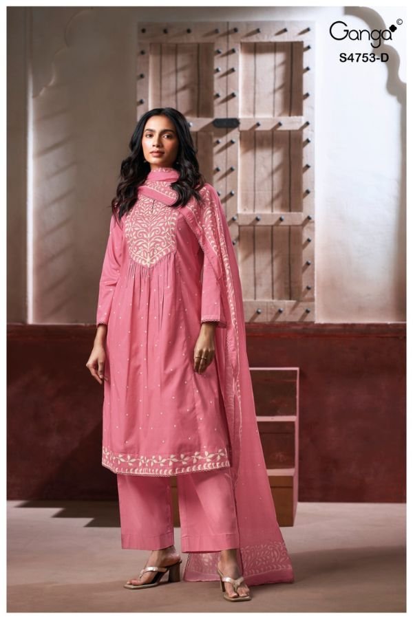 Ganga Fashion Bireya S4753 Premium Cotton Suit S4753-D