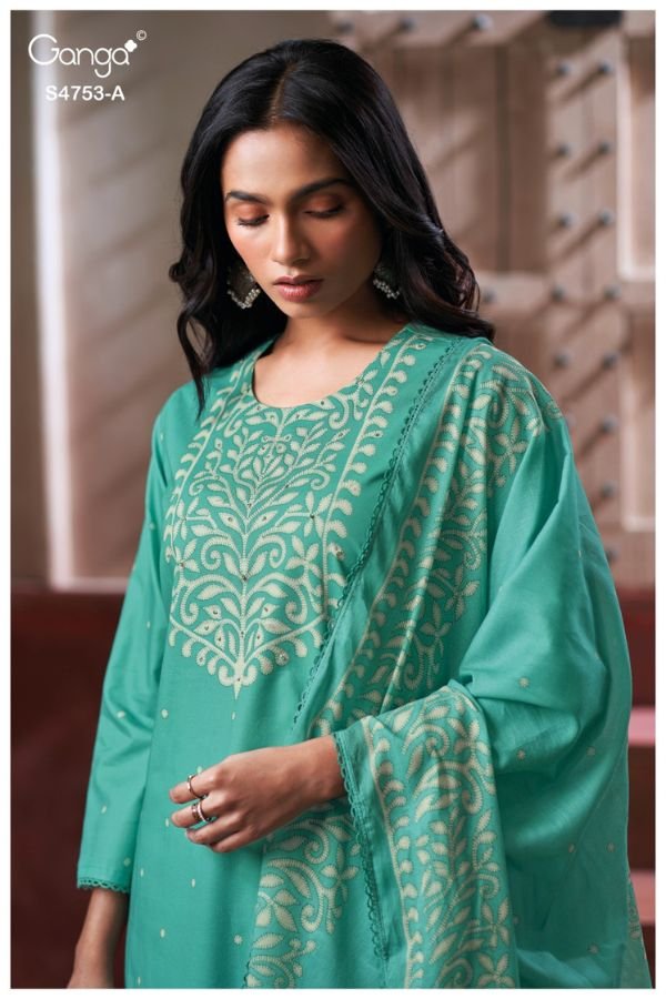 Ganga Fashion Bireya S4753 Premium Cotton Suit S4753-A