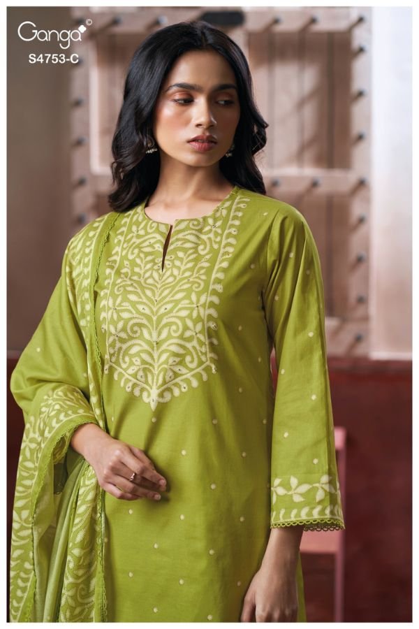 Ganga Fashion Bireya S4753 Premium Cotton Suit S4753-C