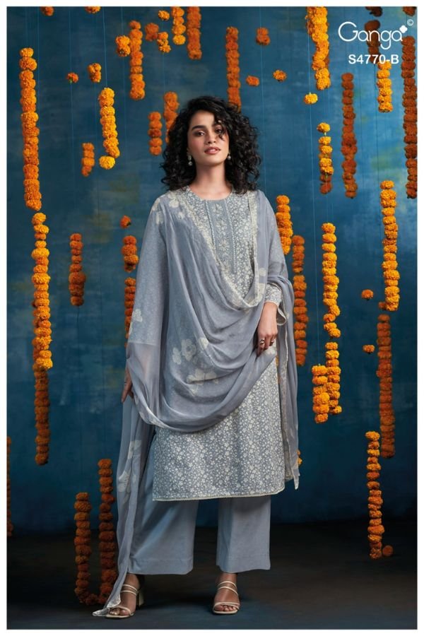 Ganga Fashion Blaise S4770 Premium Cotton Suit S4770-B
