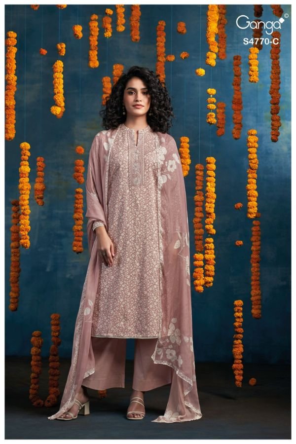 Ganga Fashion Blaise S4770 Premium Cotton Suit S4770-C