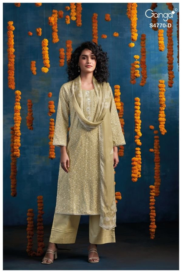 Ganga Fashion Blaise S4770 Premium Cotton Suit S4770-D