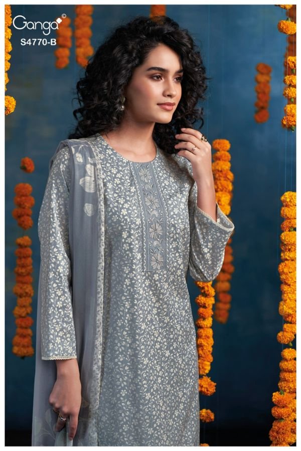Ganga Fashion Blaise S4770 Premium Cotton Suit S4770-B