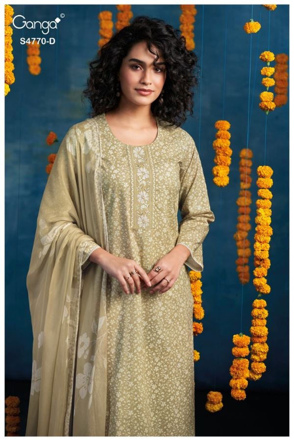 Ganga Fashion Blaise S4770 Premium Cotton Suit S4770-D