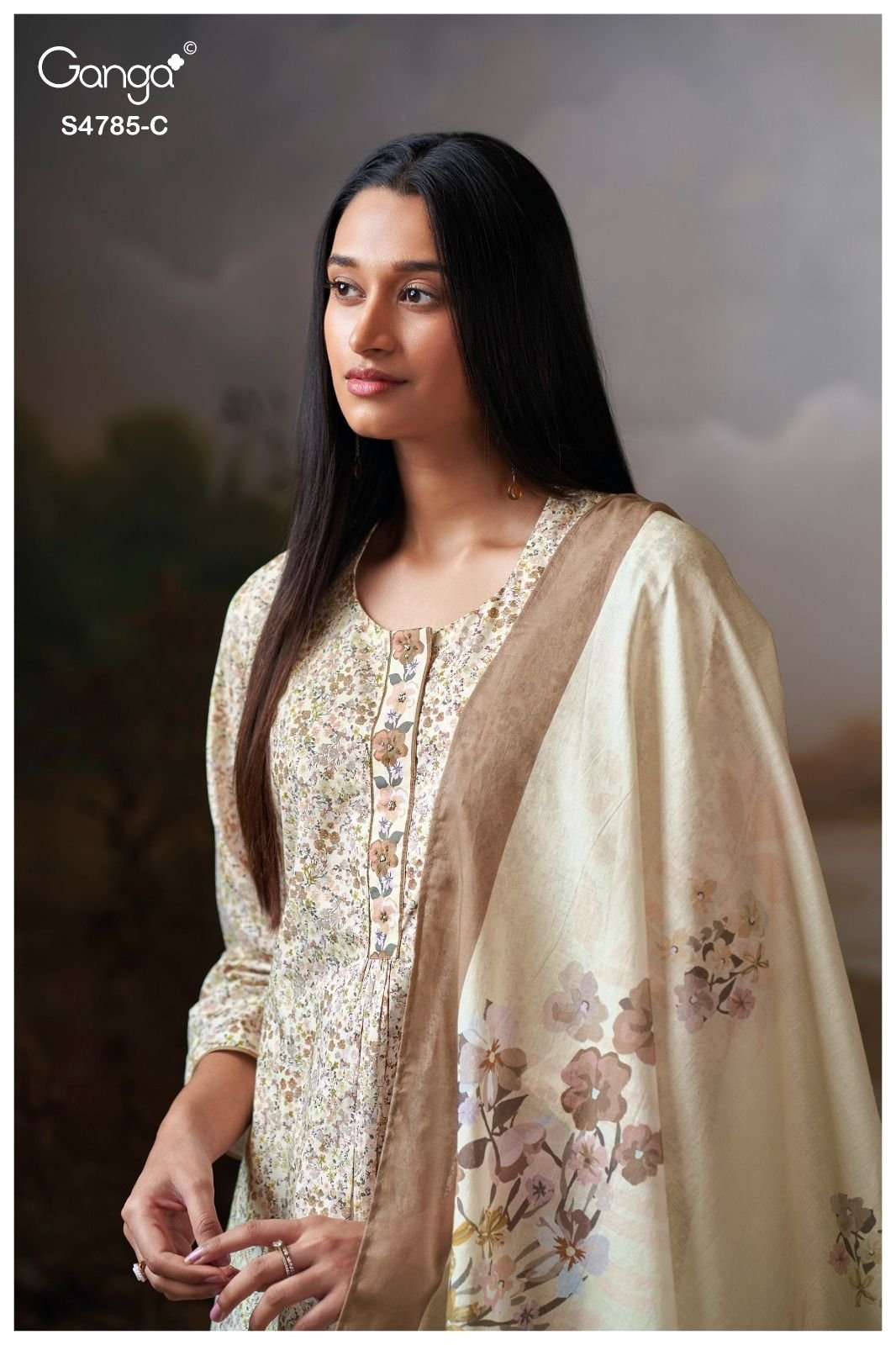 Ganga Fashion Brahvii S4785 Premium Cotton Suit S4785-C