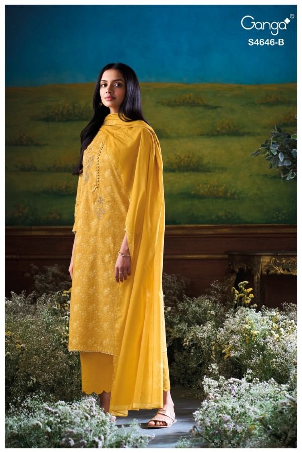 Ganga Fashion Claria S4646 Premium Cotton Suit S4646-B