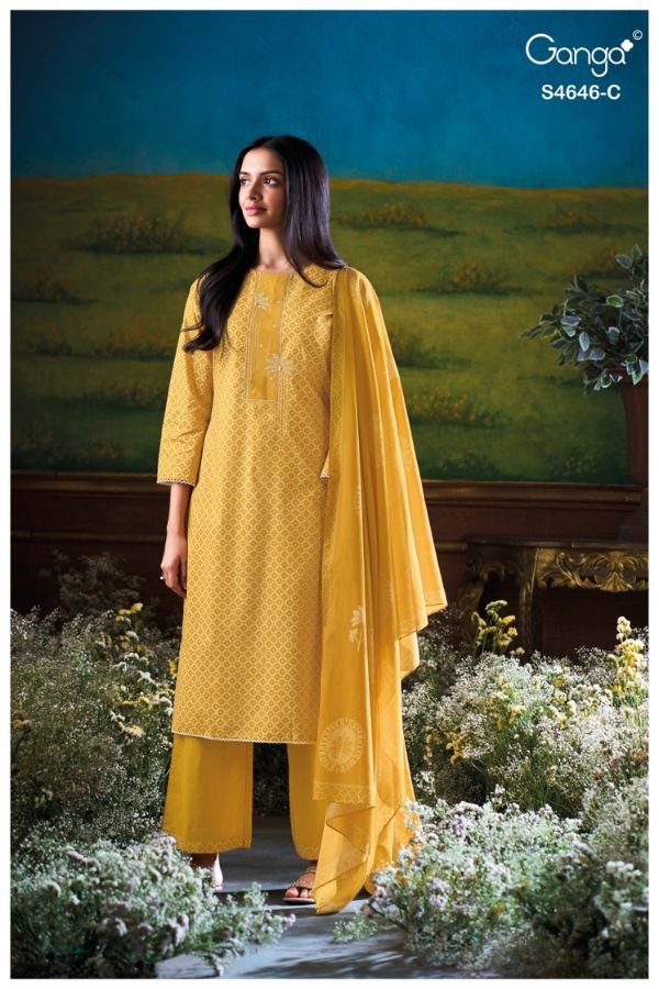 Ganga Fashion Claria S4646 Premium Cotton Suit S4646-C