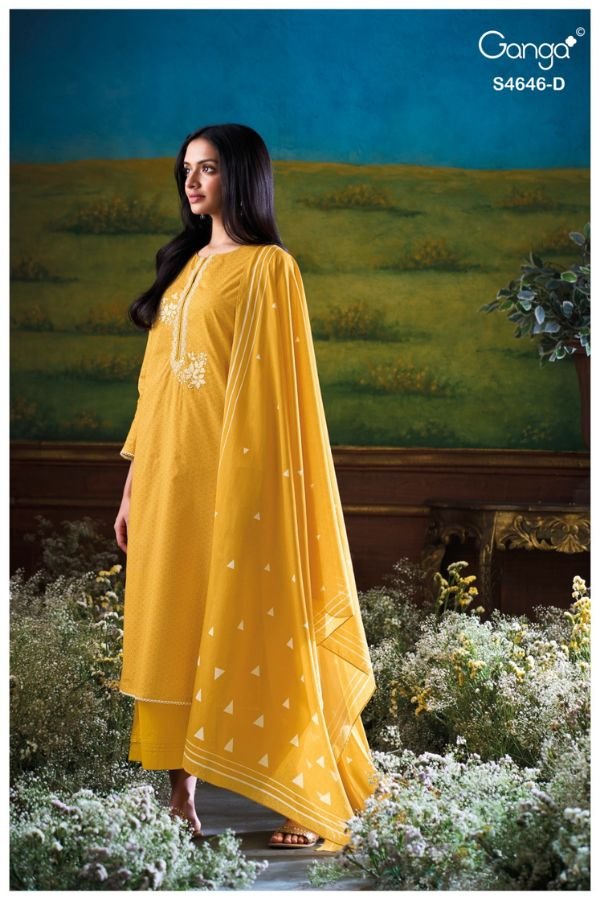 Ganga Fashion Claria S4646 Premium Cotton Suit S4646-D