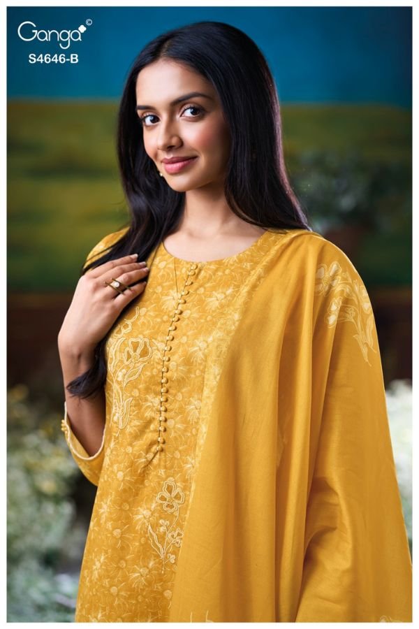Ganga Fashion Claria S4646 Premium Cotton Suit S4646-B