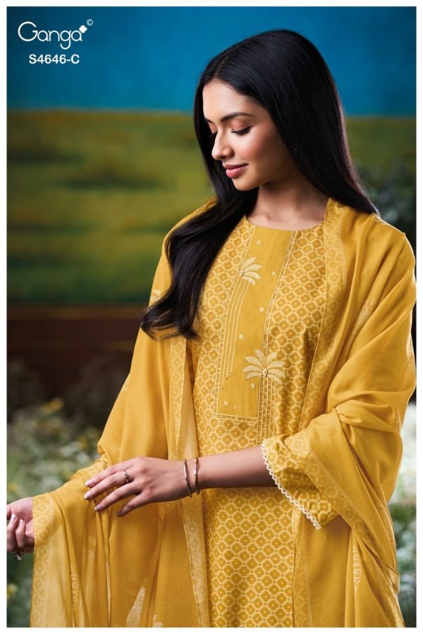 Ganga Fashion Claria S4646 Premium Cotton Suit S4646-C