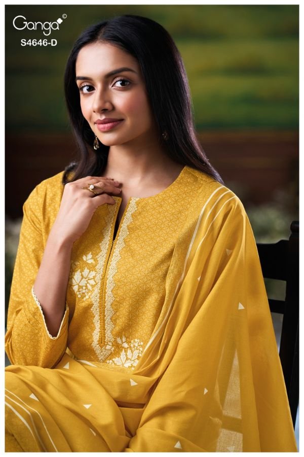 Ganga Fashion Claria S4646 Premium Cotton Suit S4646-D