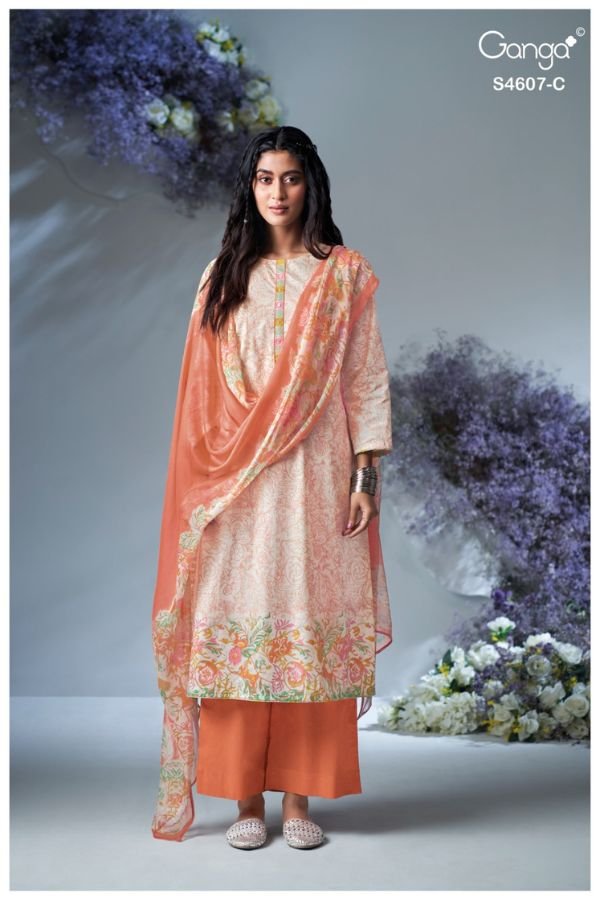 Ganga Fashion Daziel S4607 Cotton Ladies Suit S4607-C