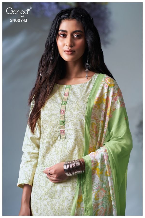 Ganga Fashion Daziel S4607 Cotton Ladies Suit S4607-B