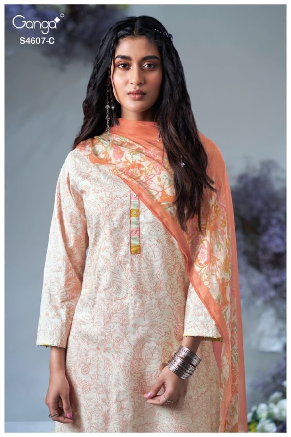 Ganga Fashion Daziel S4607 Cotton Ladies Suit S4607-C