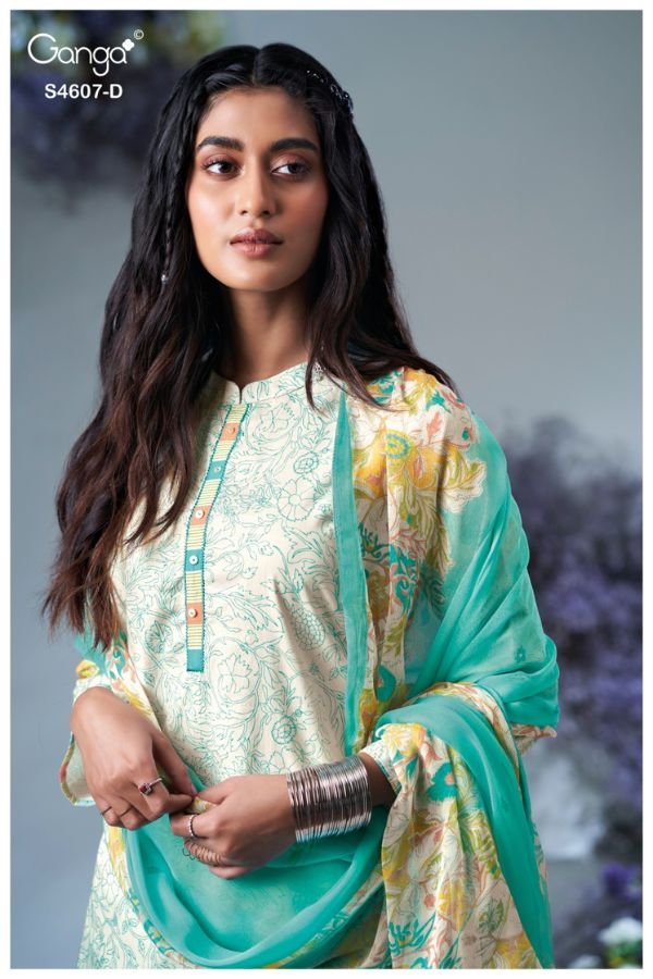 Ganga Fashion Daziel S4607 Cotton Ladies Suit S4607-D
