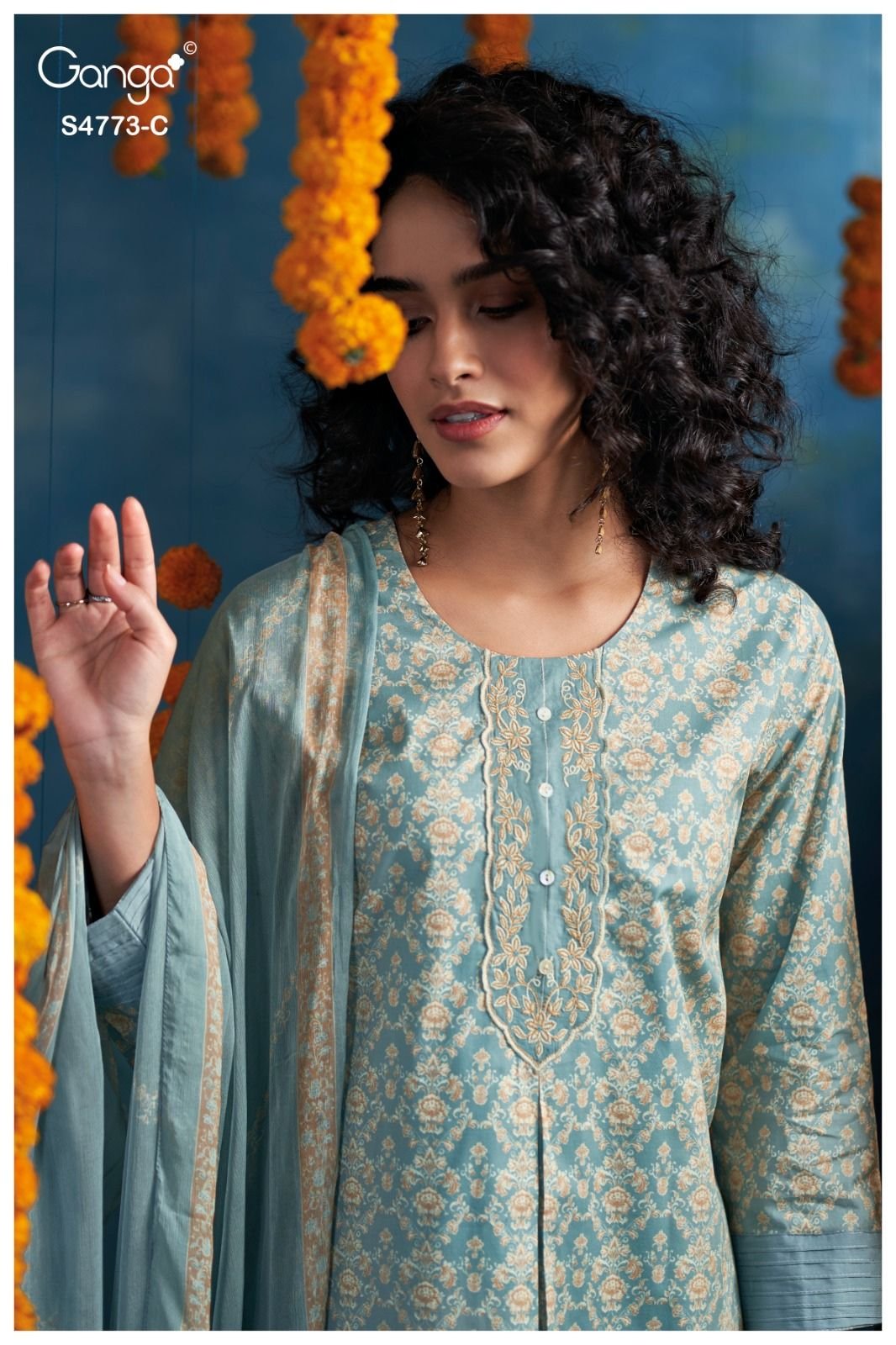 Ganga Fashion Druvie S4773 Premium Cotton Suit S4773-C