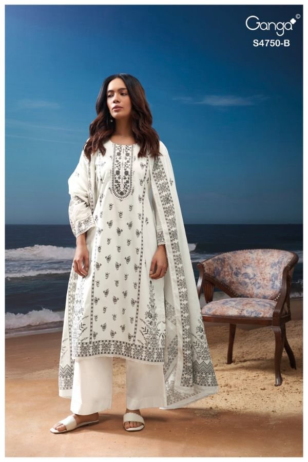 Ganga Fashion Eaelith S4750 Cotton Ladies Suit S4750-B
