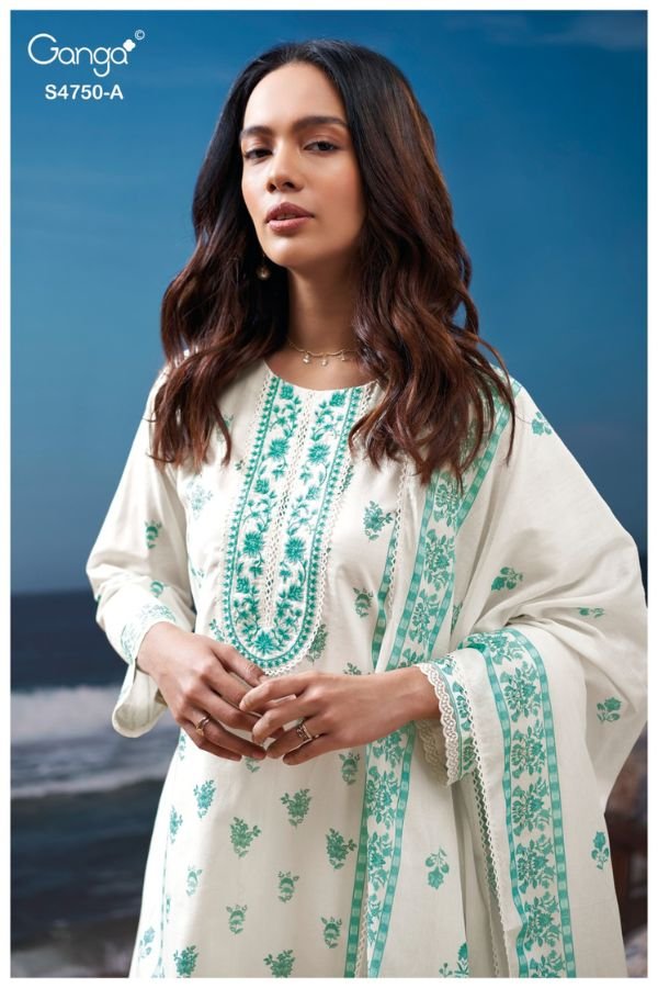 Ganga Fashion Eaelith S4750 Cotton Ladies Suit S4750-A