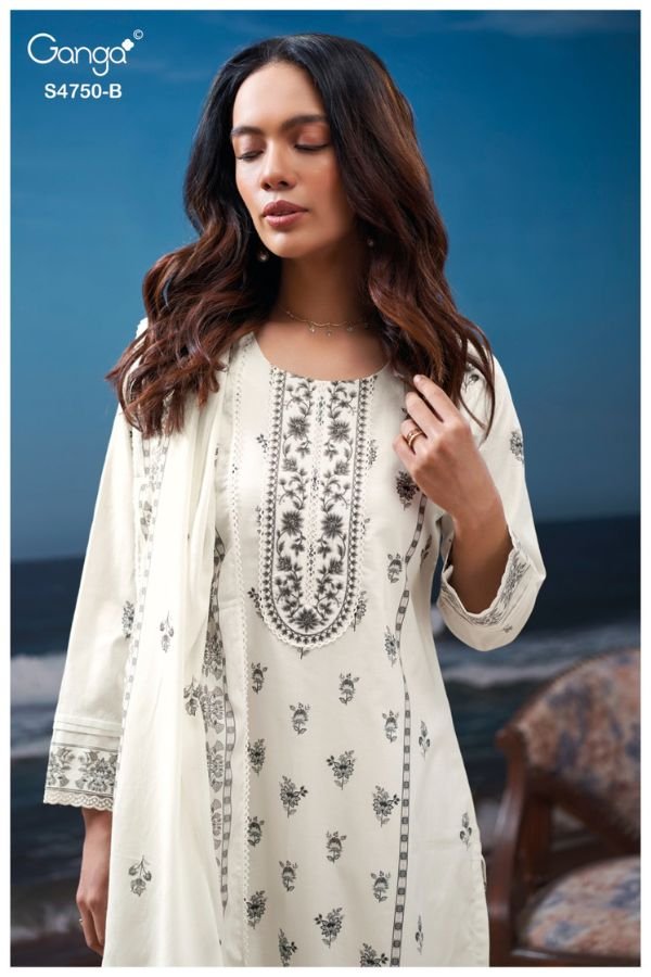 Ganga Fashion Eaelith S4750 Cotton Ladies Suit S4750-B