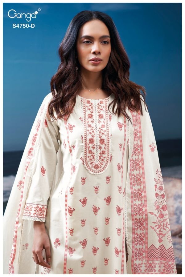 Ganga Fashion Eaelith S4750 Cotton Ladies Suit S4750-D