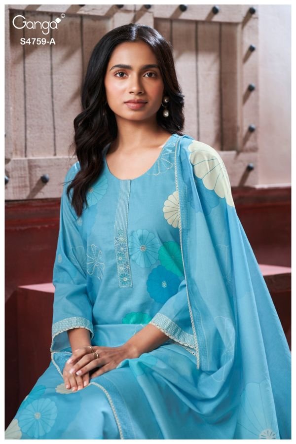 Ganga Fashion Eiraaya S4759 Premium Cotton Suit S4759-A