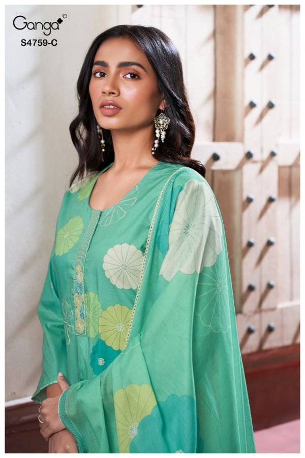 Ganga Fashion Eiraaya S4759 Premium Cotton Suit S4759-C