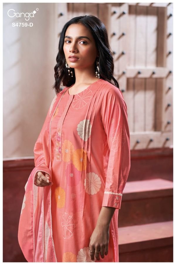Ganga Fashion Eiraaya S4759 Premium Cotton Suit S4759-D