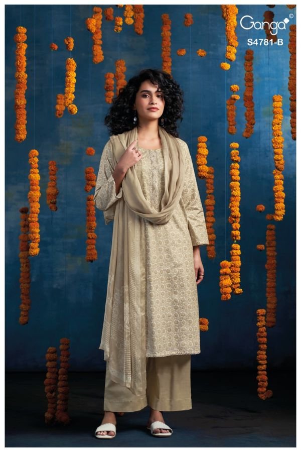 Ganga Fashion Elise S4781 Premium Cotton Suit S4781-B