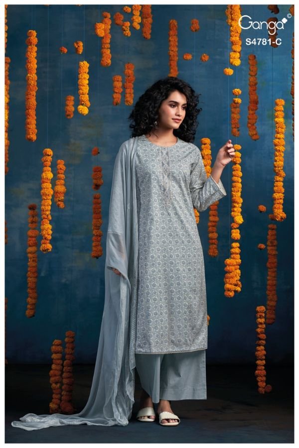 Ganga Fashion Elise S4781 Premium Cotton Suit S4781-C