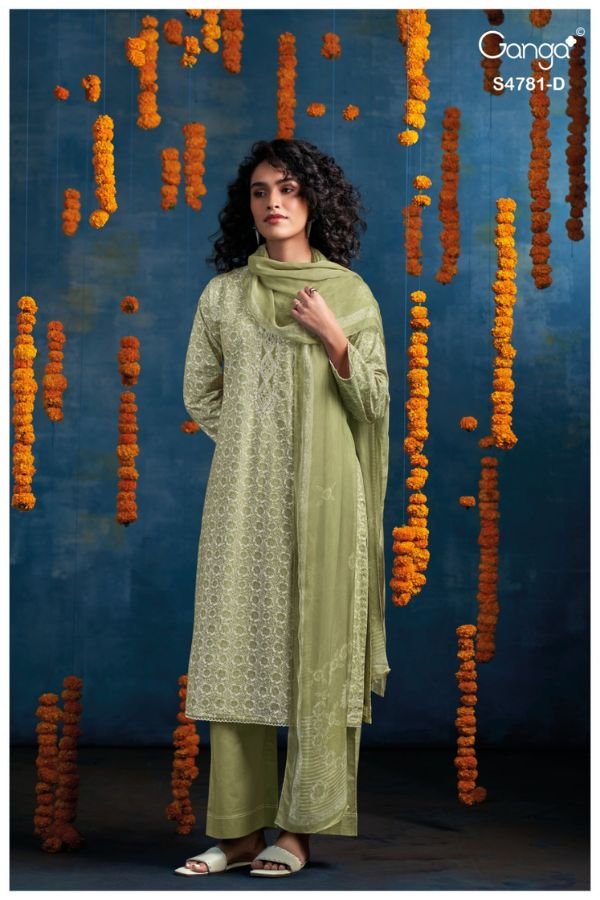 Ganga Fashion Elise S4781 Premium Cotton Suit S4781-D