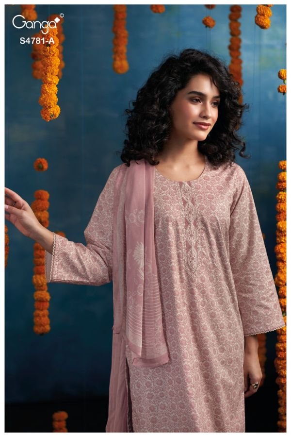 Ganga Fashion Elise S4781 Premium Cotton Suit S4781-A