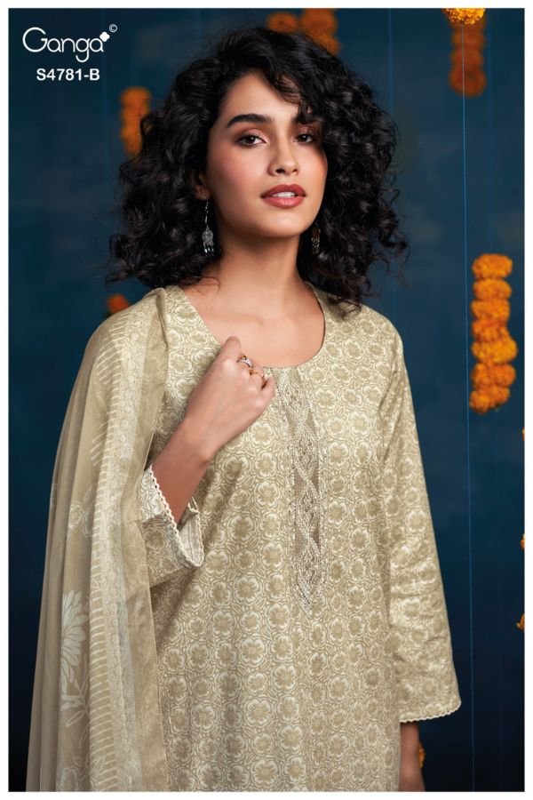 Ganga Fashion Elise S4781 Premium Cotton Suit S4781-B
