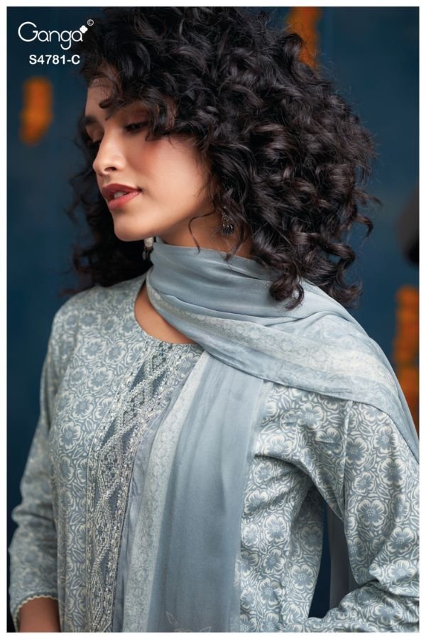 Ganga Fashion Elise S4781 Premium Cotton Suit S4781-C