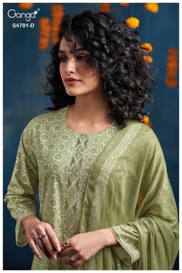 Ganga Fashion Elise S4781 Premium Cotton Suit S4781-D