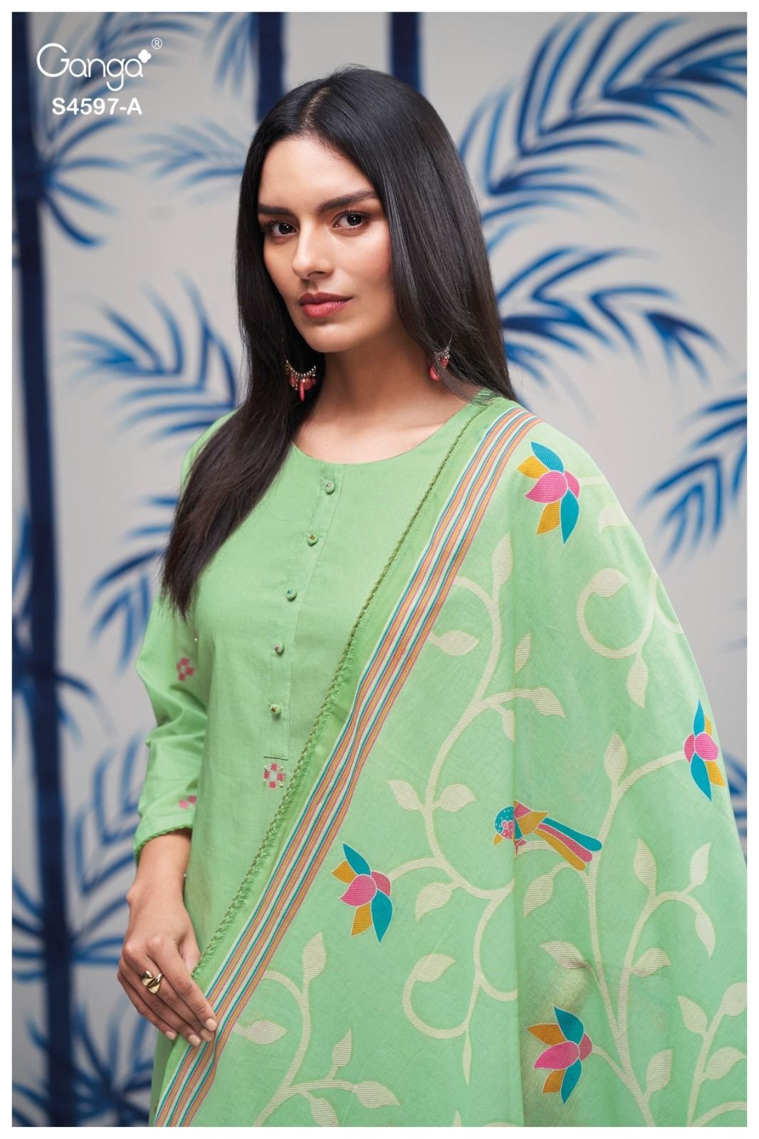 Ganga Fashion Elmira S4597 Premium Cotton Suit S4597-A