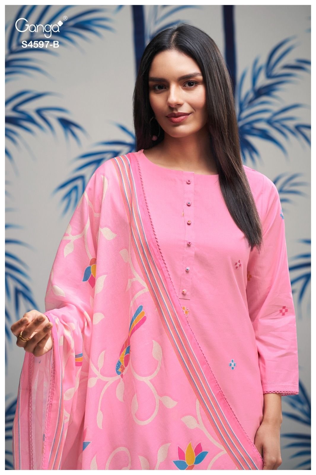 Ganga Fashion Elmira S4597 Premium Cotton Suit S4597-B