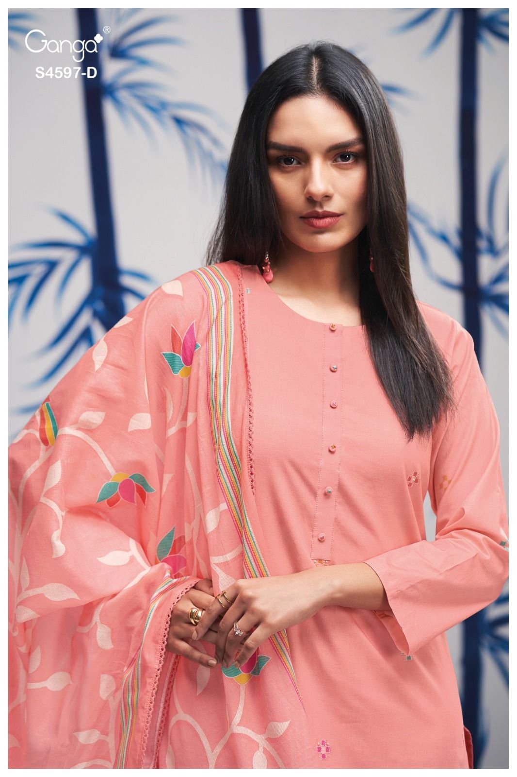 Ganga Fashion Elmira S4597 Premium Cotton Suit S4597-D