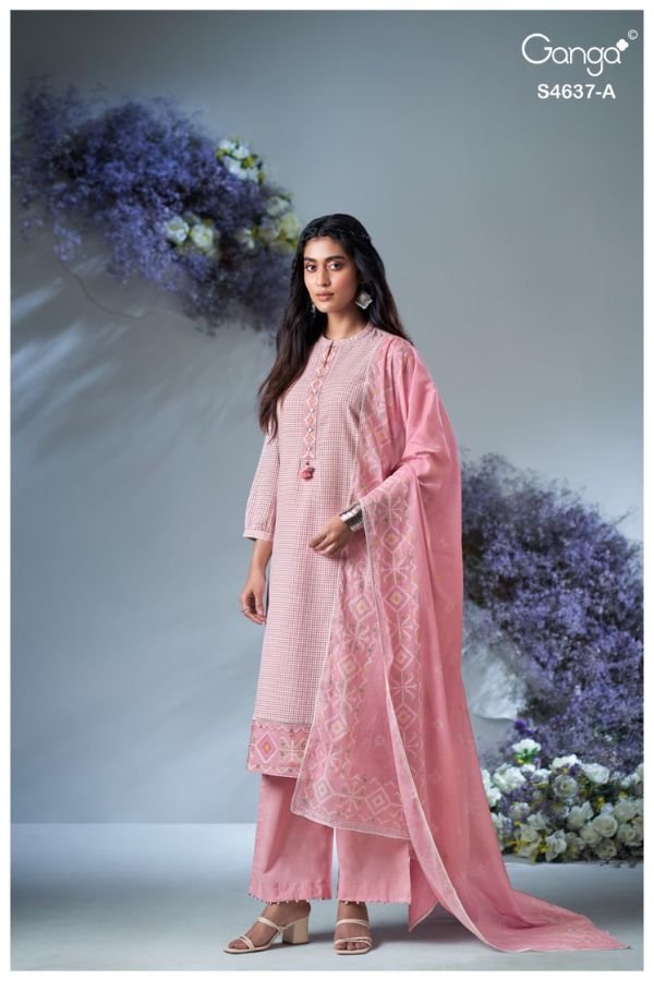Ganga Fashion Elnara S4637 Premium Pure Cotton Suit S4637-A