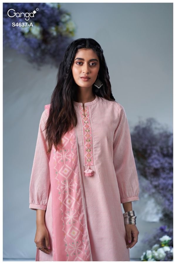 Ganga Fashion Elnara S4637 Premium Pure Cotton Suit S4637-A