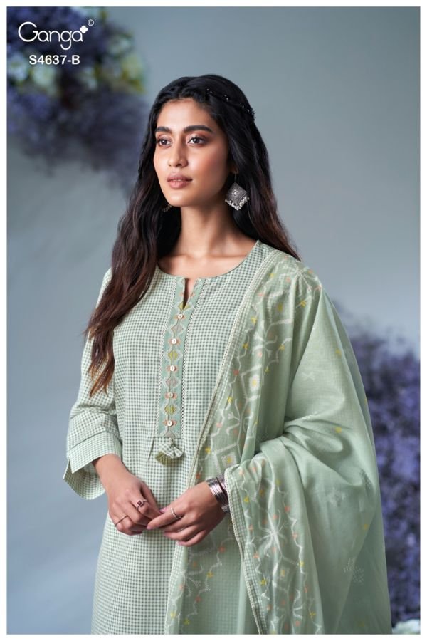 Ganga Fashion Elnara S4637 Premium Pure Cotton Suit S4637-B