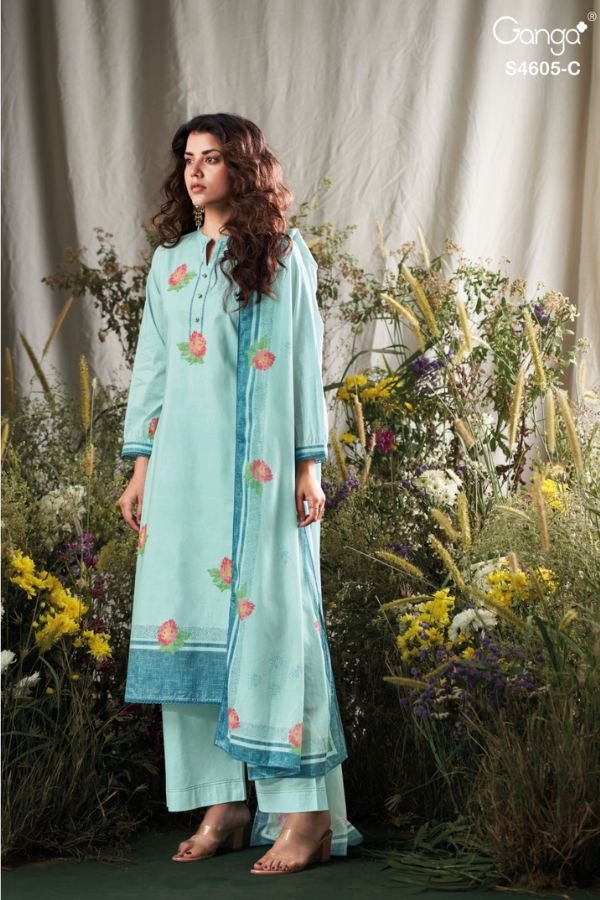 Ganga Fashion Erixa S4605 Cotton Ladies Suit S4605-C