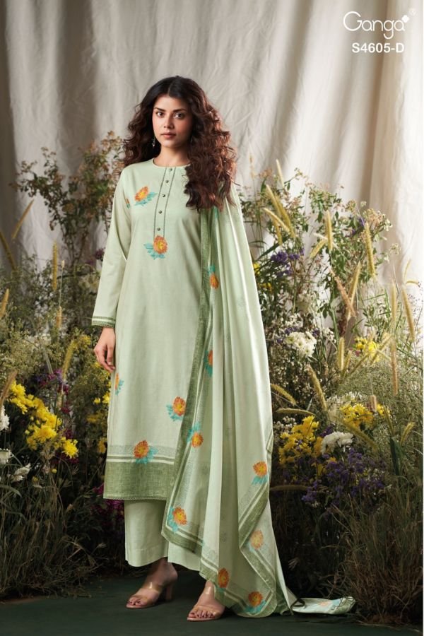Ganga Fashion Erixa S4605 Cotton Ladies Suit S4605-D