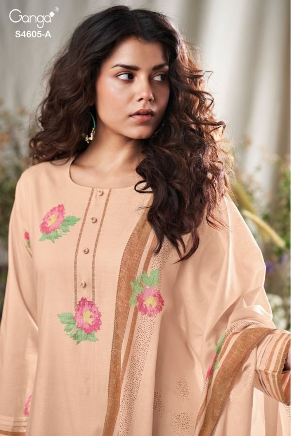 Ganga Fashion Erixa S4605 Cotton Ladies Suit S4605-A