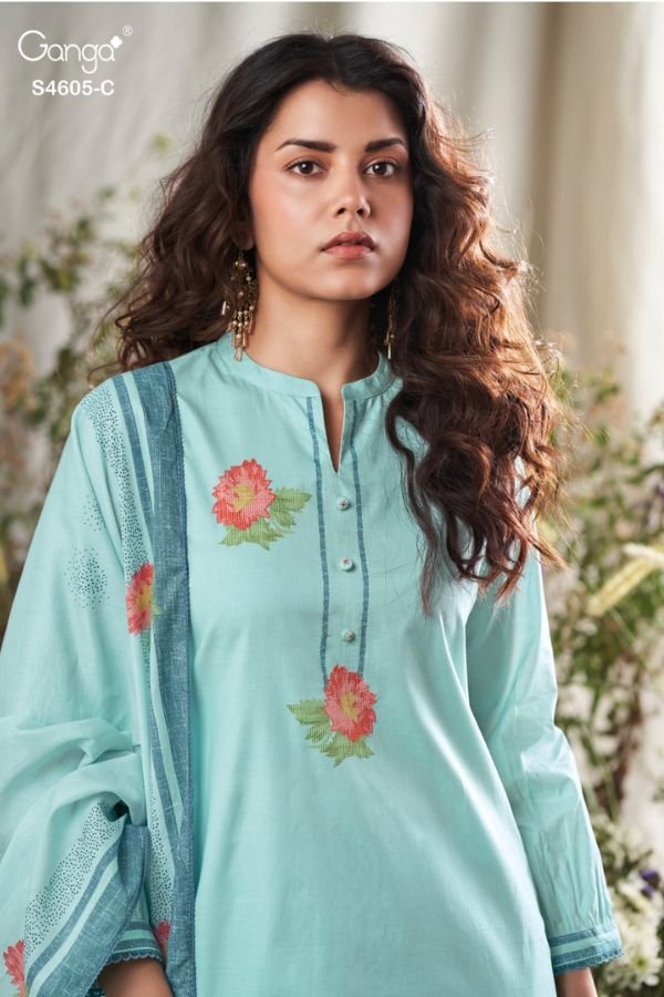 Ganga Fashion Erixa S4605 Cotton Ladies Suit S4605-C