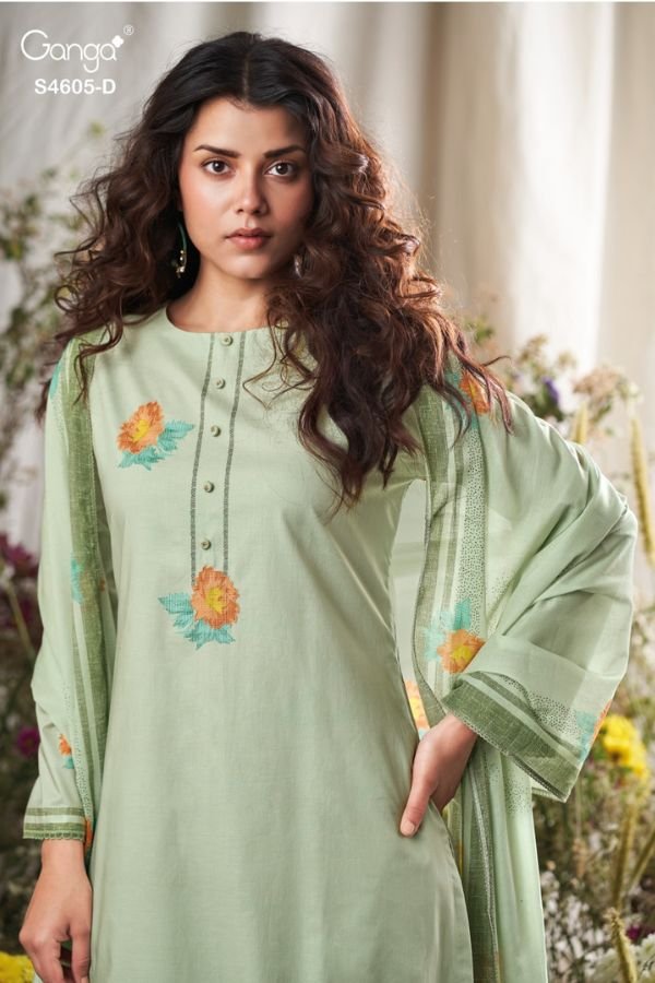Ganga Fashion Erixa S4605 Cotton Ladies Suit S4605-D