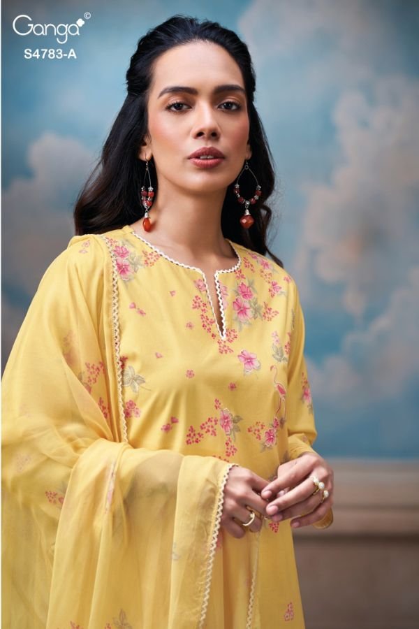 Ganga Fashion Fariyal S4783 Premium Cotton Suit S4783-A