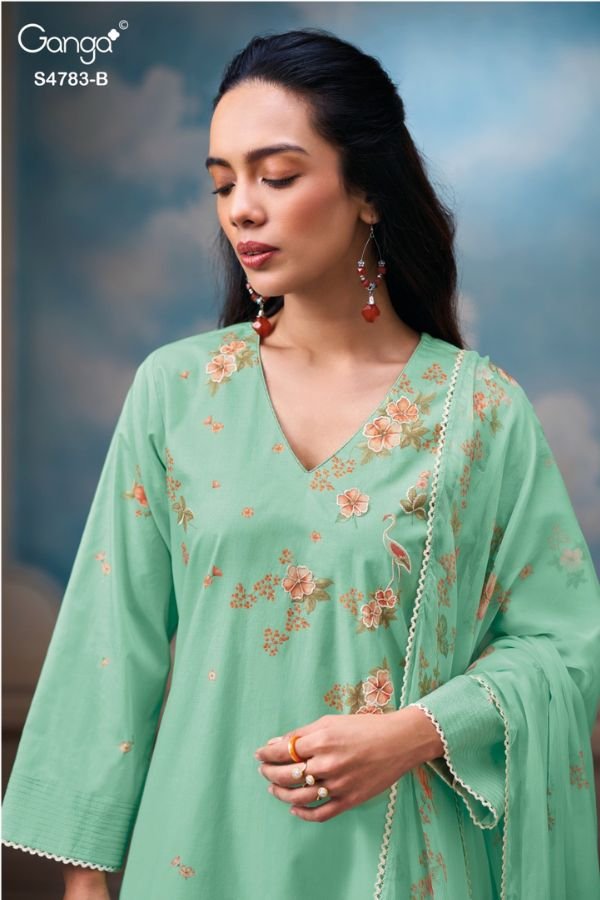 Ganga Fashion Fariyal S4783 Premium Cotton Suit S4783-B