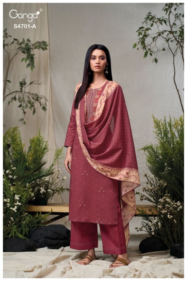 Ganga Fashion Fariyra S4701 Premium Cotton Suit S4701-A